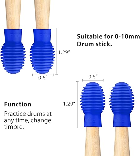 Miniatura 2 de 4 piezas de amortiguador de tambor silencioso, de silicona, para práctica silenciosa, accesorio de percusión, repuesto de instrumentos musicales