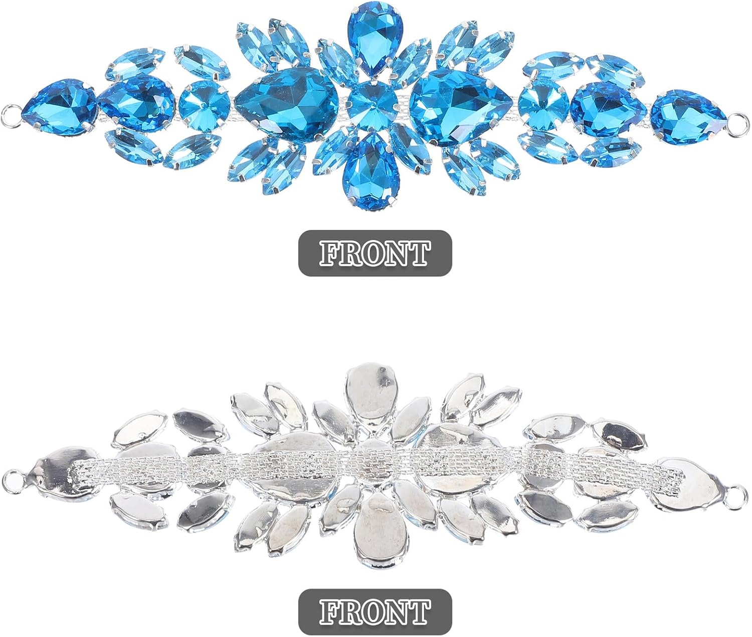 2pcs Rhinestone Flower Applique Bridal Dress and Wedding Shoes Decoration Craft DIY Embellishments for Brides Crystal Wedding Accessories