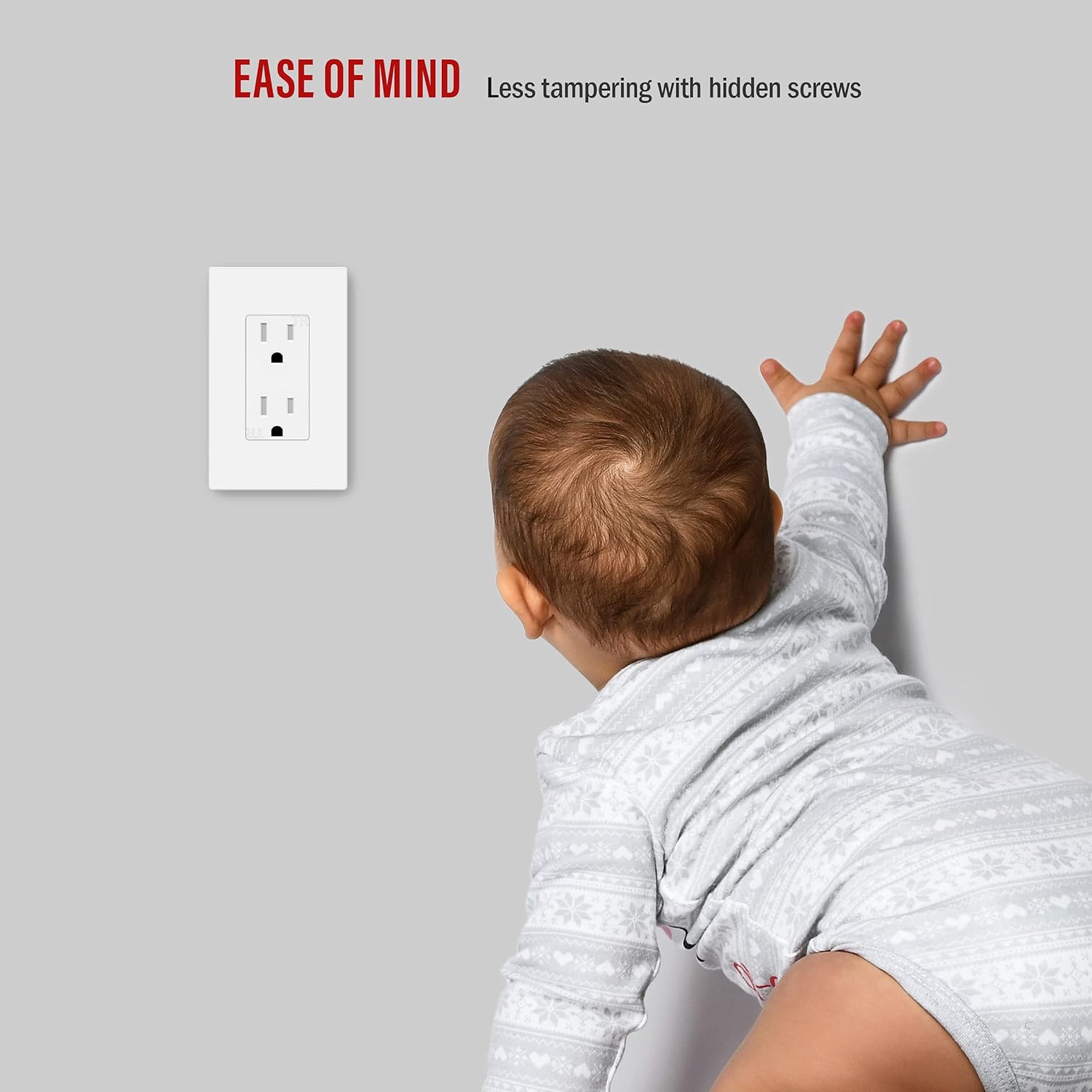 ENERLITES Screwless Decorator Wall Plates Child Safe Outlet Covers, Size 1-Gang 4.68" H x 2.93" L, Unbreakable Polycarbonate Thermoplastic, SI8831-W-10PCS, Glossy, White (10 Count) : Everything Else