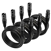 Vista 17 de Cable XLR de 1.5 pies, 6 unidades, cables de micrófono, cable de altavoz de micrófono equilibrado de alta calidad con cable XLR macho a hembra DMX