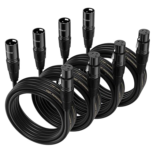 Miniatura 20 de Paquete de 2 cables XLR de 25 pies, cables de micrófono, cable de altavoz de micrófono equilibrado de alta calidad con cable XLR macho a hembra DMX