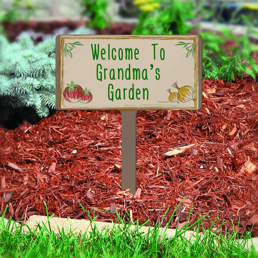 Vintage Style 3 Line Custom Text Vegetable Garden 2-Pack Personalized Rectangle Garden Signs