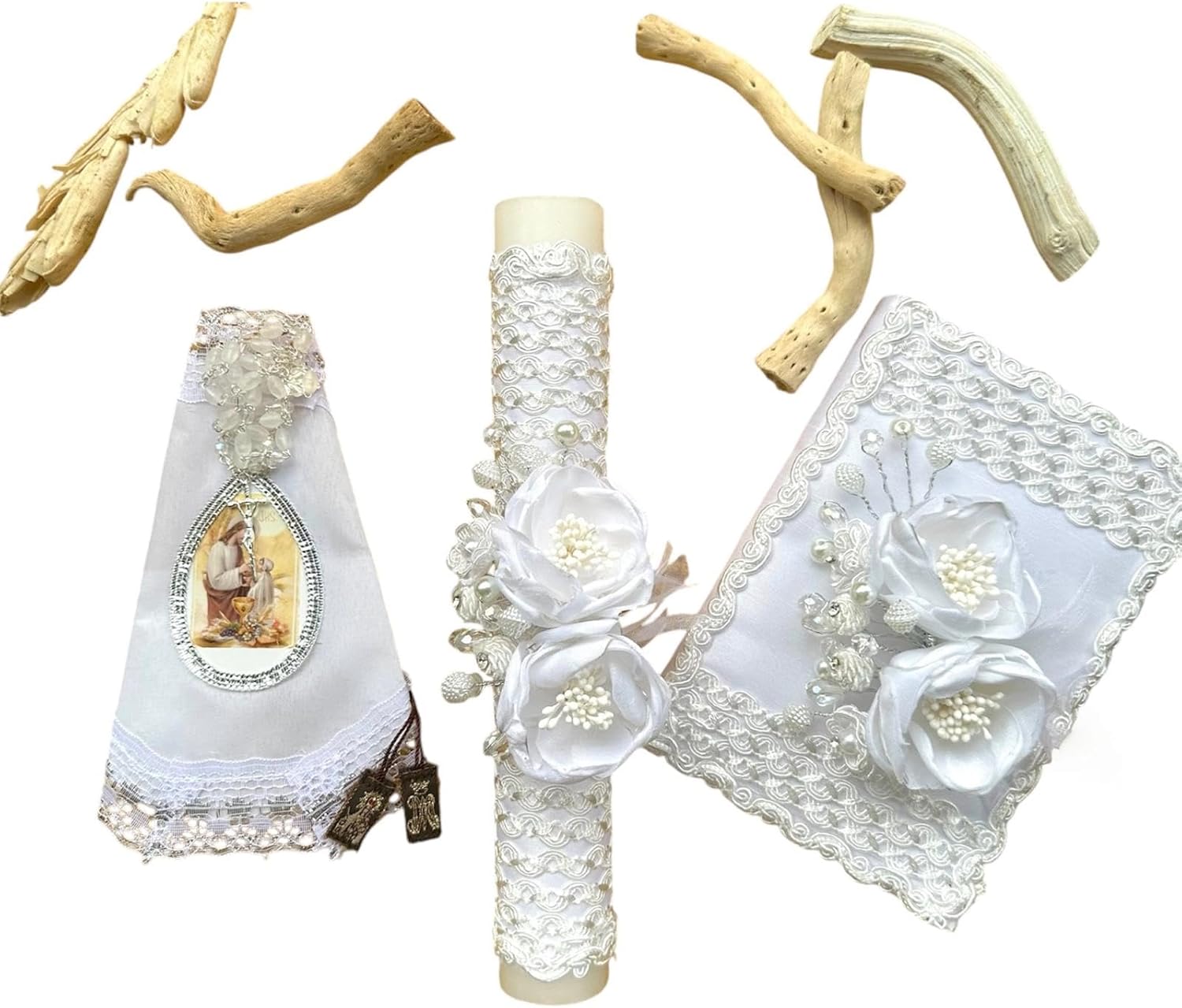 Set de Vela para Primera Comunión con diseño contemporáneo Niña