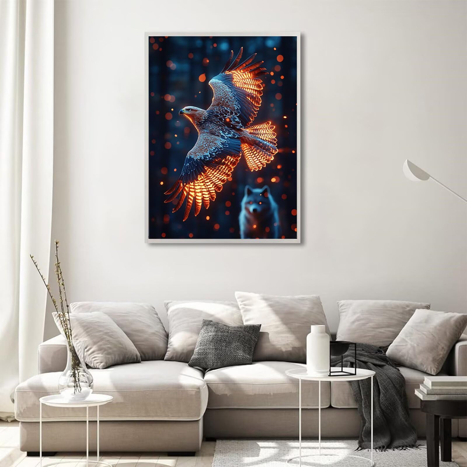 Traum Diamond Painting Adler Diamond Painting 60x80cm Vollbohrer Diamanten Kinder Anfänger Bastelset, DIY Set Erwachsene Kreativ Set für Erwachsene für Zimmer Wand Deko, Geschenke für Frauen, Model759