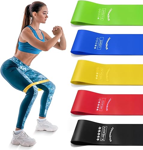 Bingwaah Mini Loop Resistance Bands Fabric & Elastic Sets Exercise Bands for Strength Training - Rehab, Yoga, Pilates & Home Workout Equipment