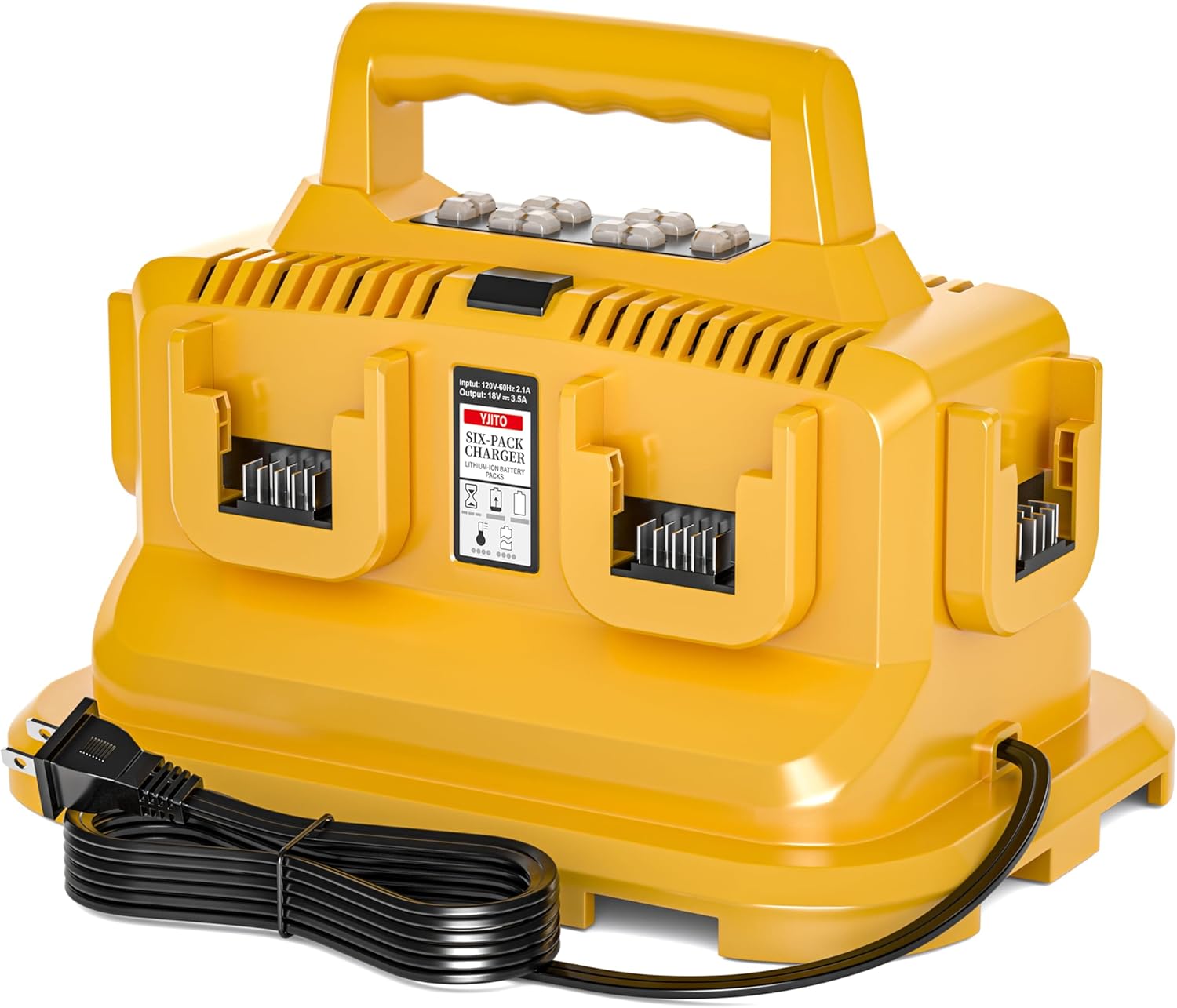 Upgraded 6-Ports Rapid Battery Charger Station,Replacement for Dewalt Flexvolt 20V/60V Battery Charger,Compatible with Dewalt 20V/60V Battery DCB200 DCB206 DCB606 DCB609