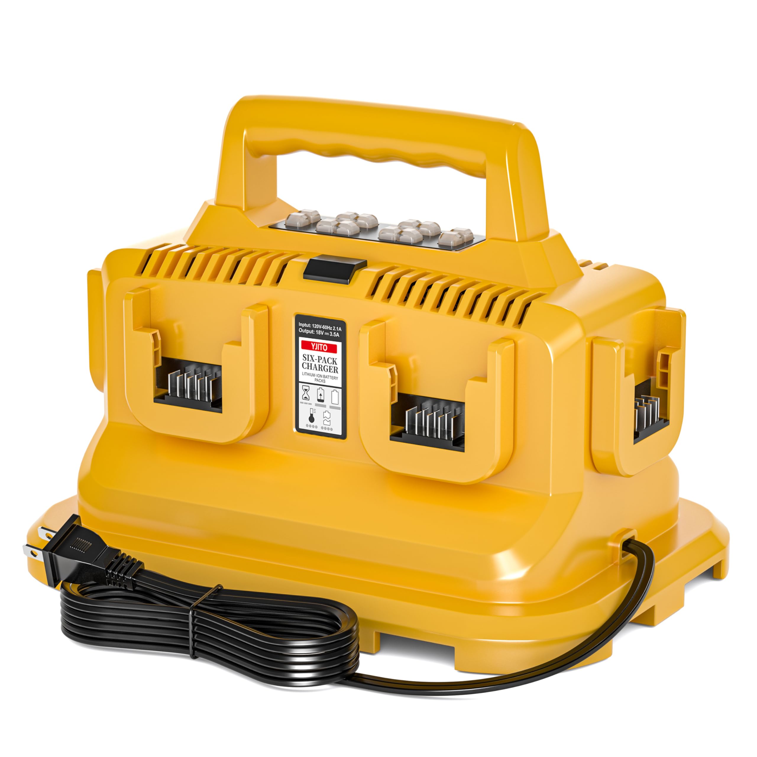 Upgraded 6-Ports Rapid Battery Charger Station,Replacement for Dewalt Flexvolt 20V/60V Battery Charger,Compatible with Dewalt 20V/60V Battery DCB200 DCB206 DCB606 DCB609