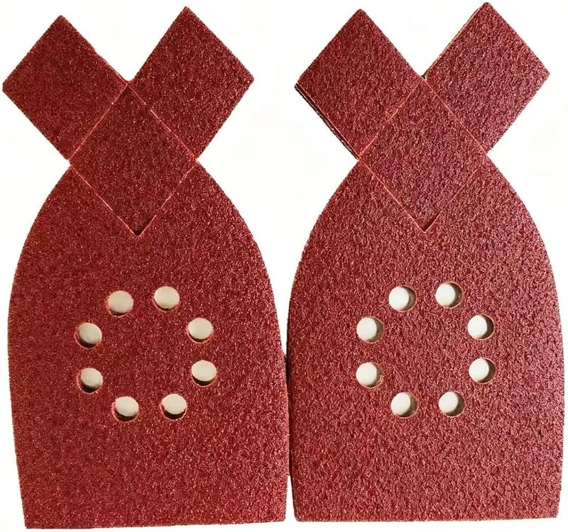 50pcs Large Mouse Detail Sander Sandpaper 8 Holes Hook and Loop Sander Pads for Black and Decker KA220G KA230 Mega Mouse Cyclon Sandstorm Craftsman Sanding Sheets Assortment 40 60 80 100 120 Grit