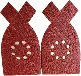 50pcs Large Mouse Detail Sander Sandpaper 8 Holes Hook and Loop Sander Pads for Black and Decker KA220G KA230 Mega Mouse Cyclon Sandstorm Craftsman Sanding Sheets Assortment 40 60 80 100 120 Grit
