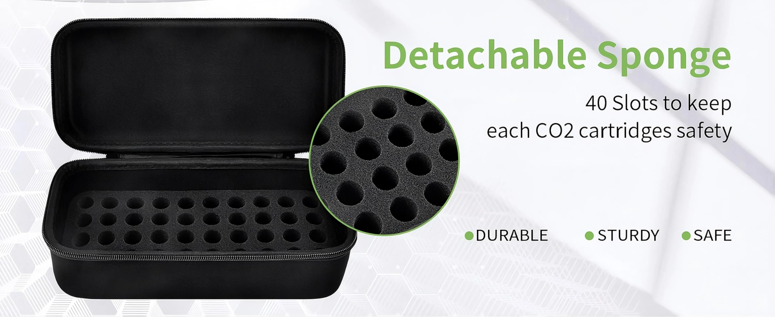 Estuche para Cartuchos CO2 40 Slots Caja Organizadora Compatible con Crosman Umarexs Leland Resistente a Golpes