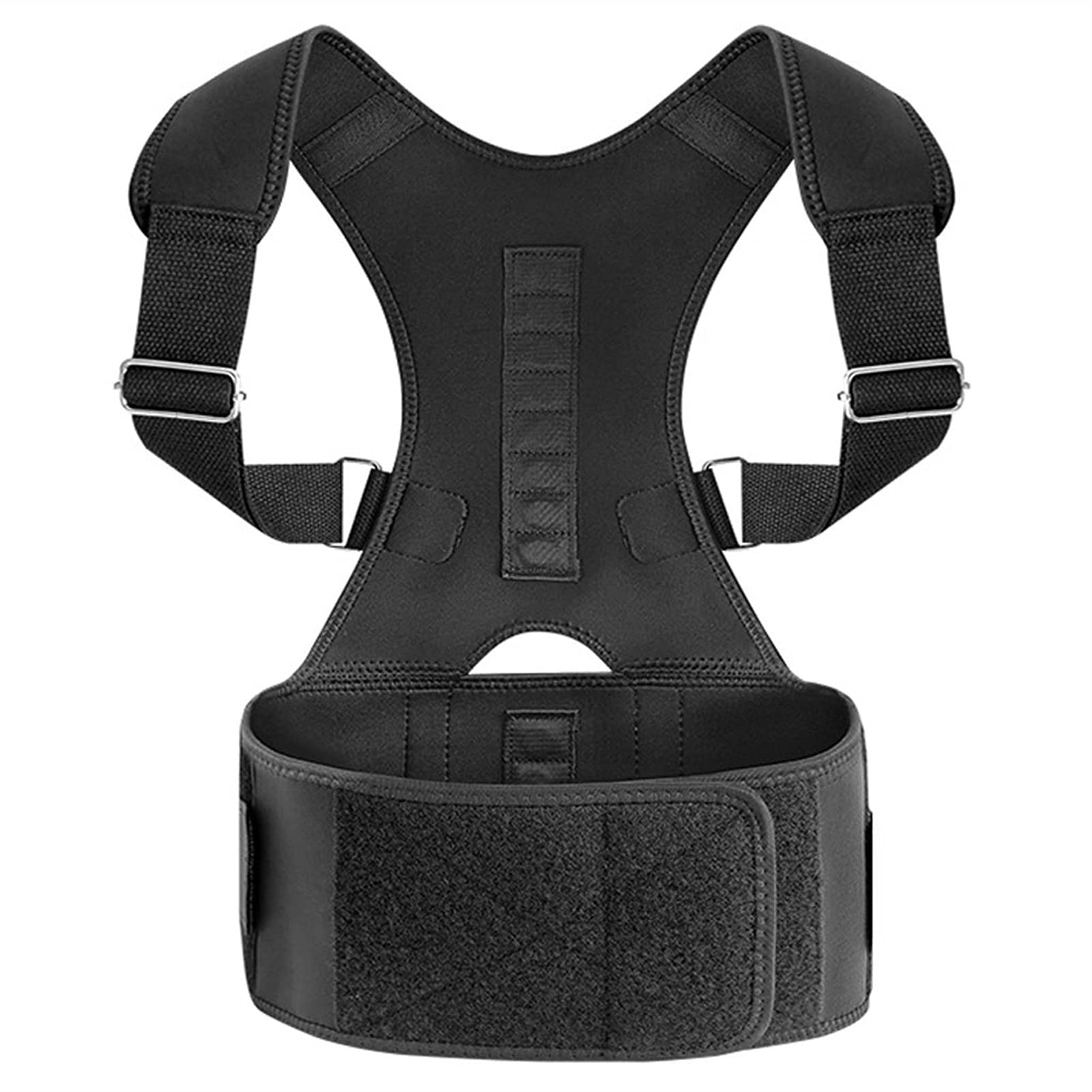 Corrector de postura con 12 imanes para mujeres y hombres adolescentes, soporte para la espalda, correa para el hombro ajustable y transpirable para la corrección del cuerpo y alivio del dolor de