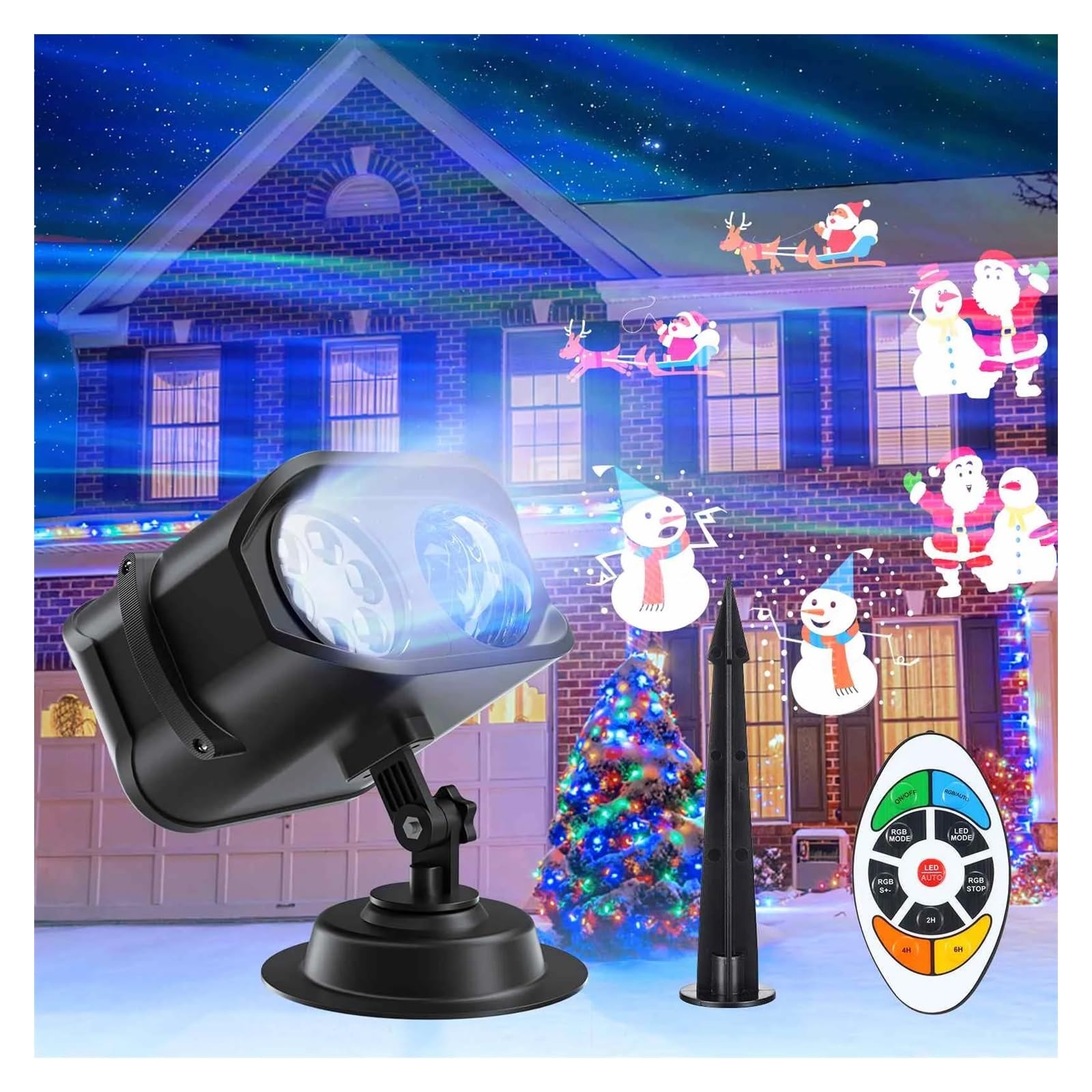 Projecteur de noël et d'halloween, lumières d'extérieur, 42 motifs, étanche, Double projecteur, lumières de jardin, décoration de noël