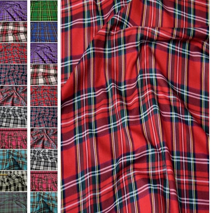 StoffBook ROT Klassik SCHOTTENKAROS Tartan-Stoff KAROSTOFF Stoff Stoffe, B410