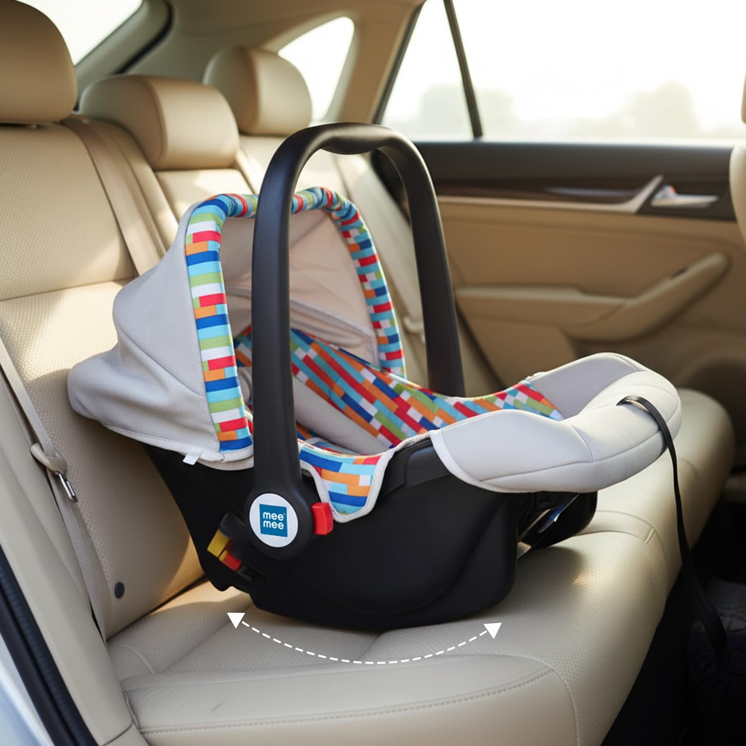 Mee Mee Baby Carry Cot, Rocking Chair with Soft Pada Cushioned, 5 Point Safety Belt, Shoulder Belt and Lap Belt, 4 in 1 Multi Purpose, 0 to 1.5 Years (Light Grey)-image-20
