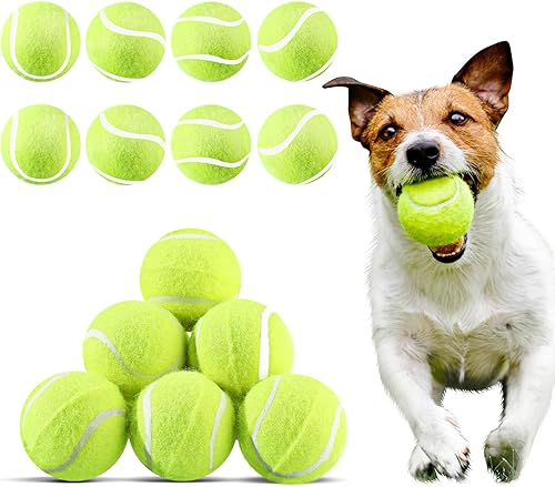Hanaive 20 pelotas de tenis para perros de 2 pulgadas, mini pelotas de tenis para perros pequeños, juguete de fieltro de goma, juguetes de