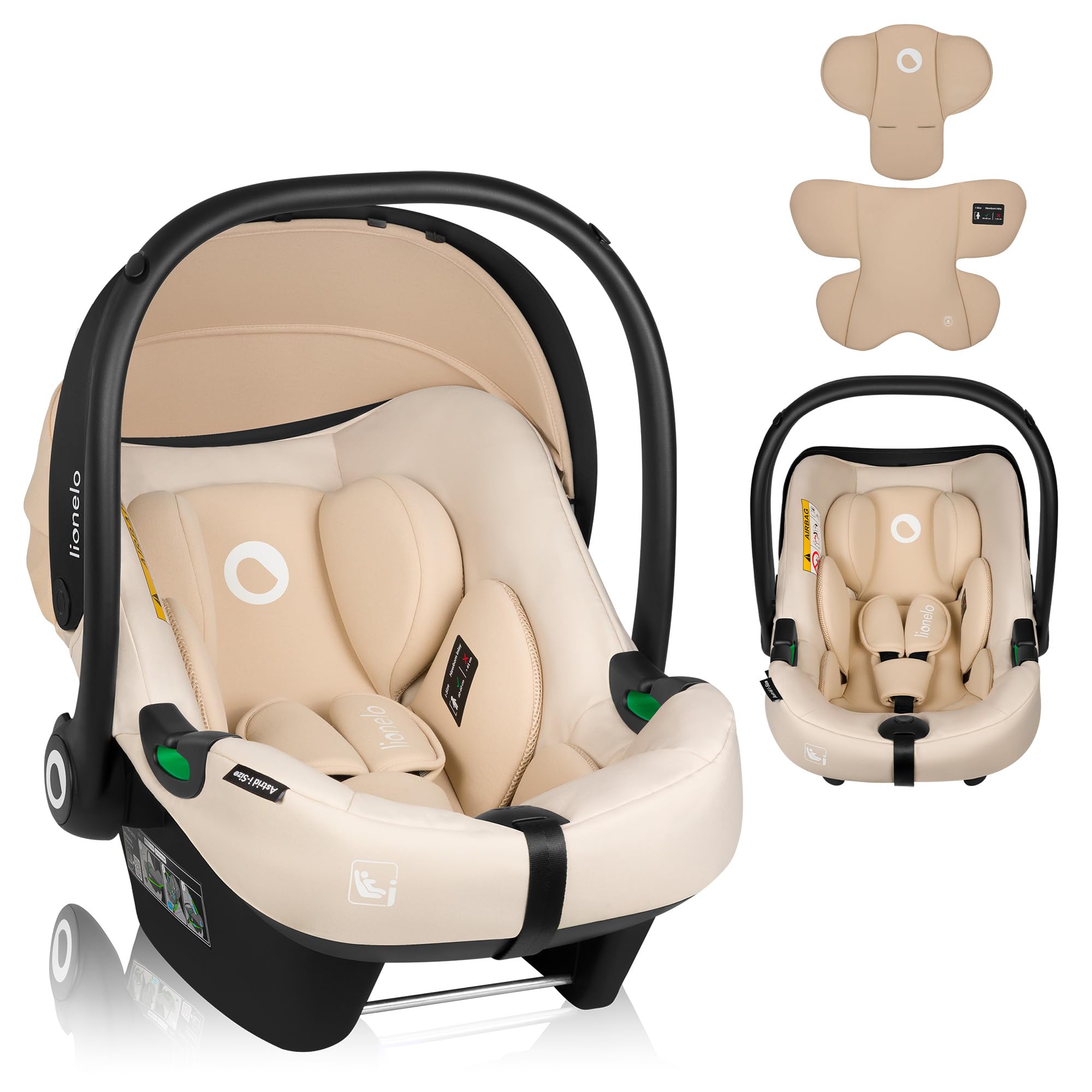 Lionelo ASTRID i-Size Baby Autositz 40-87 cm, Babyschale Gruppe 0+, Rückwärtsgerichtete Montage, 3-Punkt-Sicherheitsgurt Seitenschutz, Sitzeinlage Dri-Seat