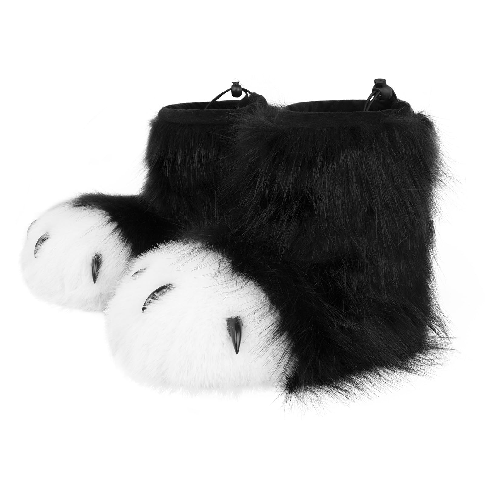 1 paio di pantofole pelose per Halloween, per cosplay, adulti, bambini, accessori per feste, gatti, lupo, cane, volpi, pelliccia, piedi, zampe, artiglio
