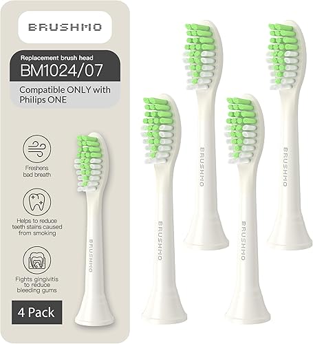 Miniatura 32 de Brushmo Cabezales de cepillo de dientes de repuesto, compatibles con Philips One para cepillos de dientes eléctricos Sonicare HY1022, 4 cabezales