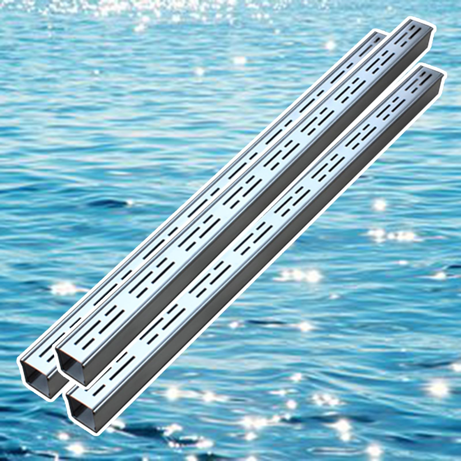 Grille d'évacuation en acier inoxydable haut de gamme de 5 cm pour caniveau extérieur durable