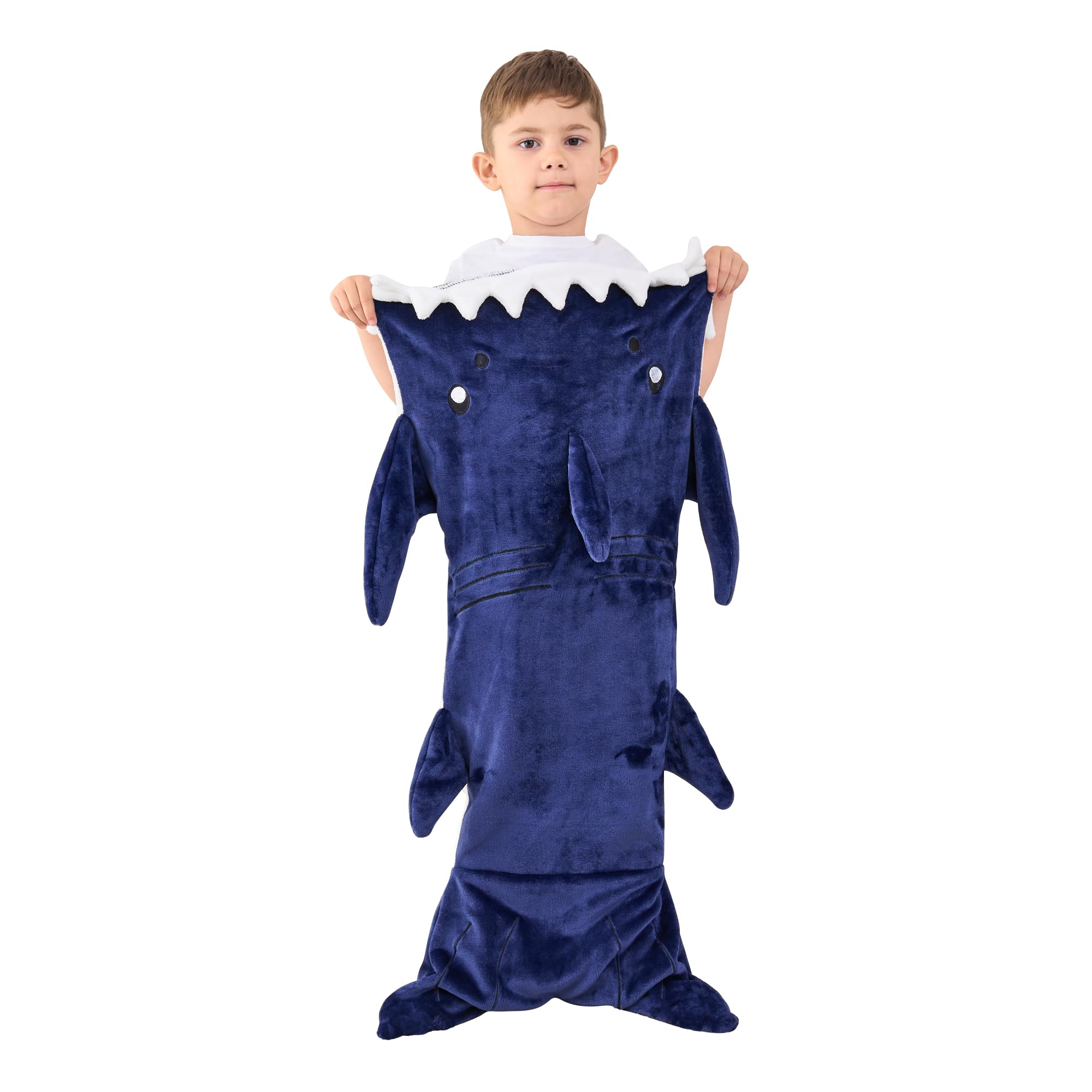 softan Kids Shark Blanket, Soft Flannel, Boys Toys, Fleece Shark Tail Blanket, Dark Blue, Warm and Soft