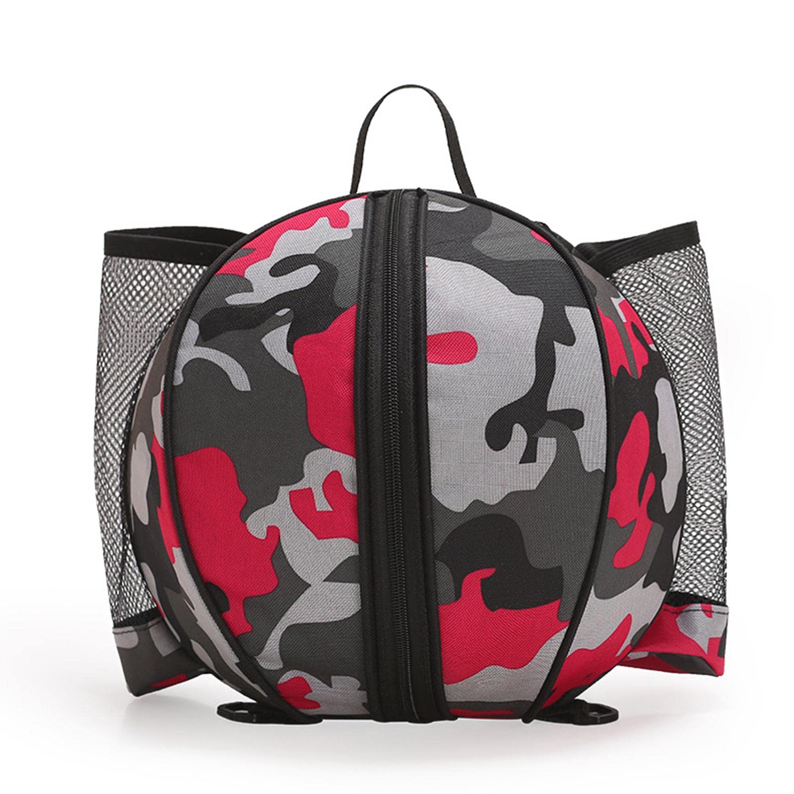 F Fityle Bolsa de Baloncesto Universal, Mochila de Almacenamiento, Correa de Hombro Ajustable, balón de fútbol para fútbol, Baloncesto, Voleibol, Entrenamiento, Rojo