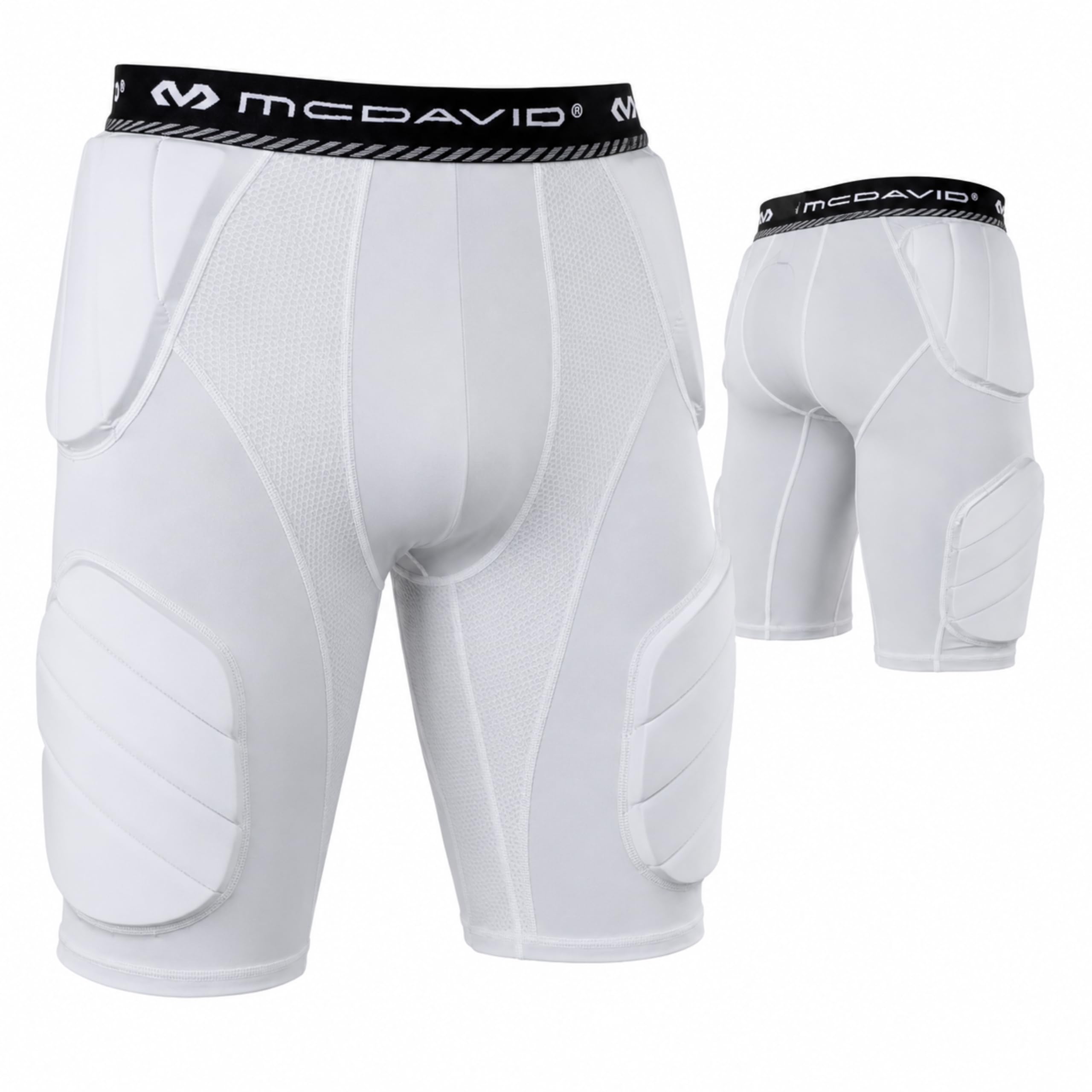 McDavid Rival Ceinture intégrée à 5 coussinets, support rembourré durable et respirant avec protège-cuisses rigides, idéal pour le football et la crosse (jeune)