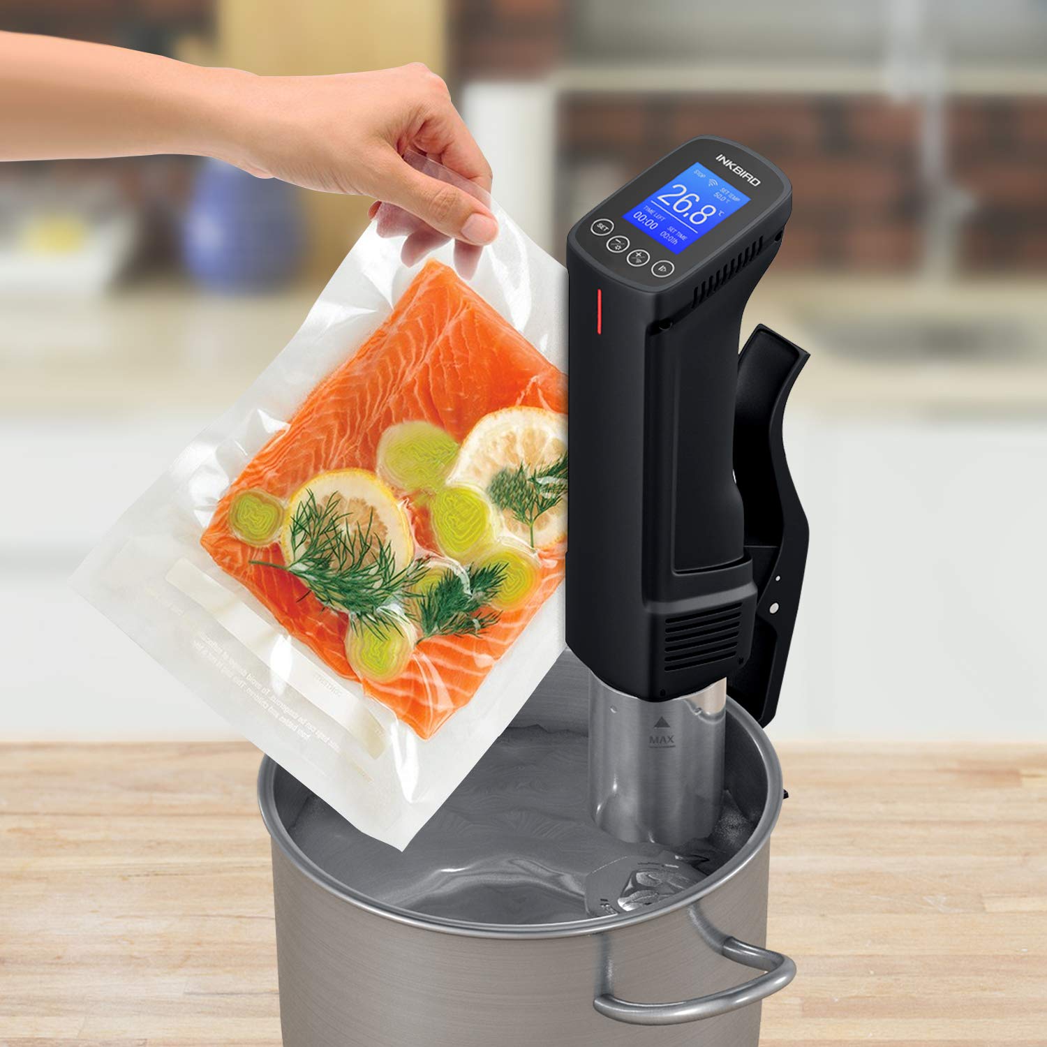 Inkbird WiFi Sous Vide Cooker Culinary Cooker, 1000 Watts, Recipe