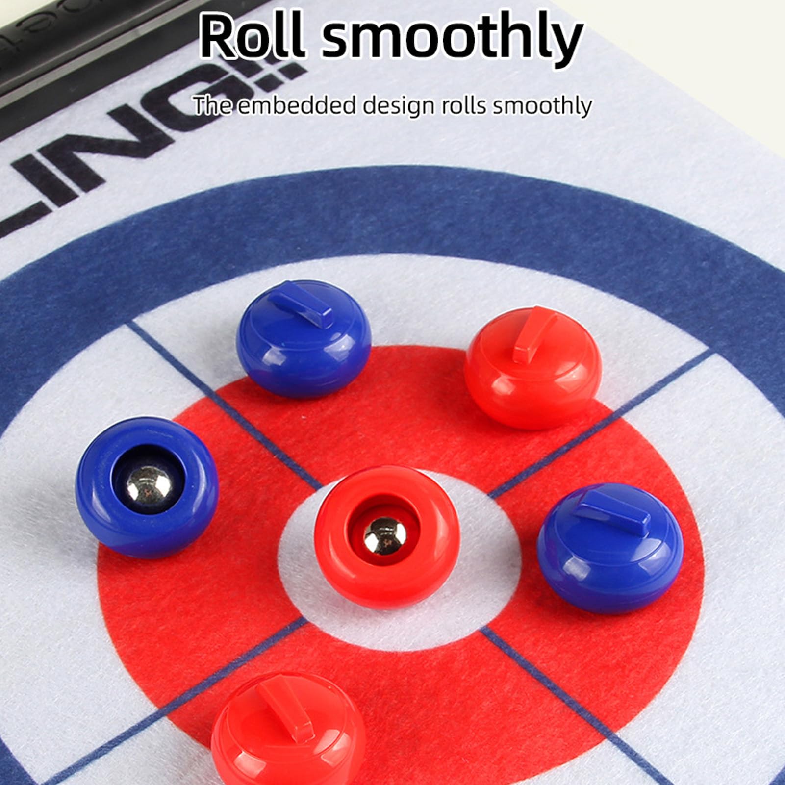 Fdit Juego De Curling Enrollable Para 2 Jugadores – Tapete Espacioso Y Portátil, Ideal Para Interiores Y Exteriores, Fortalece La Relación Familiar