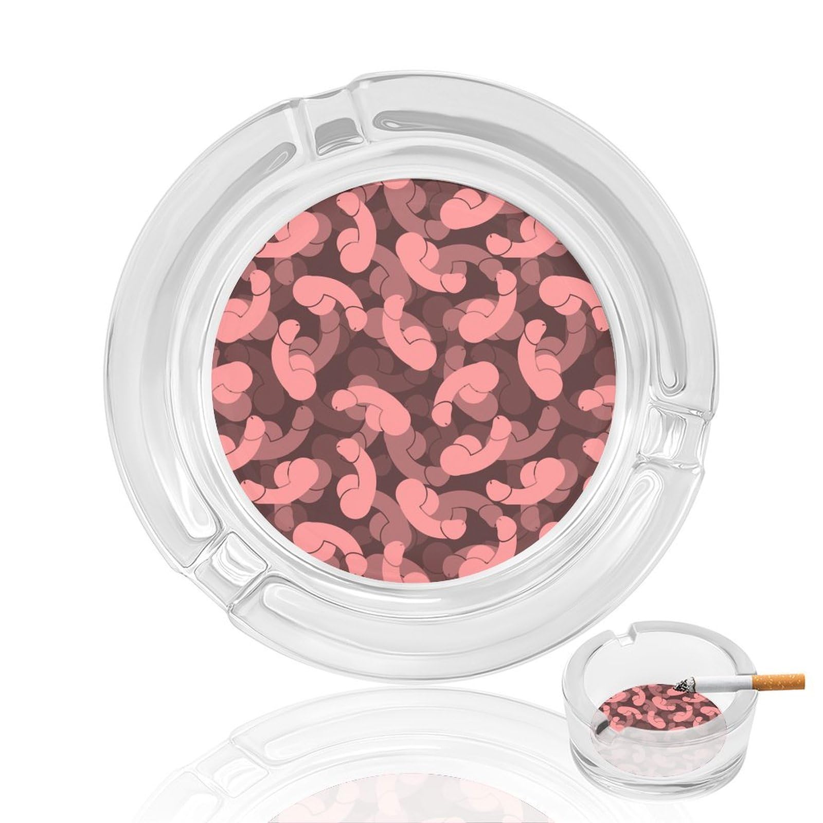 Nclqvjxzkhw Style Penis Glass Ashtray Round Ash Tray Smoking Trays For Home Garden Outdoor