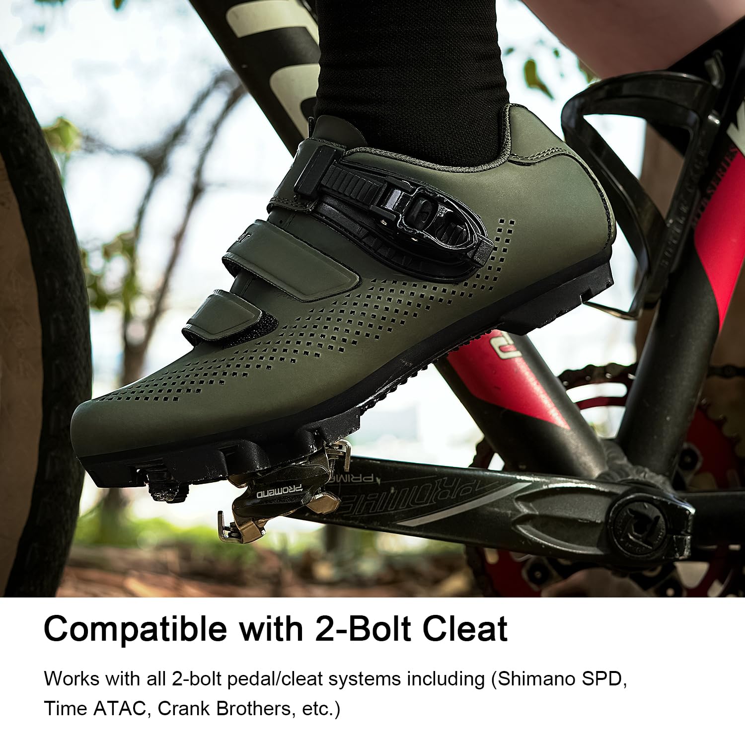 Męskie buty do roweru górskiego, damskie, do MTB, z kompatybilną instalacją SPD-Cleats, Zielony, bez Cleats, 39 EU