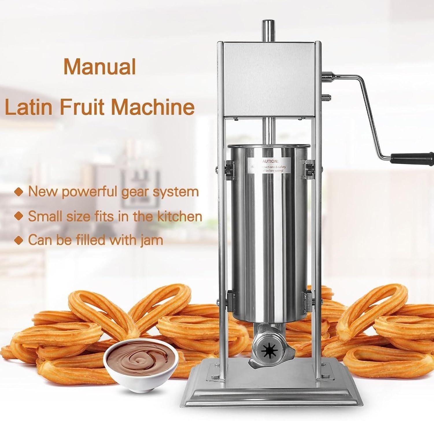 Machine à Garnir Churros et Beignets, Remplisseuse Commerciale en Acier Inoxydable 5L/7L/10L/15L avec 4 Buses, pour Confiture de Fruits et Desserts, Utilisation, 10L, 10L