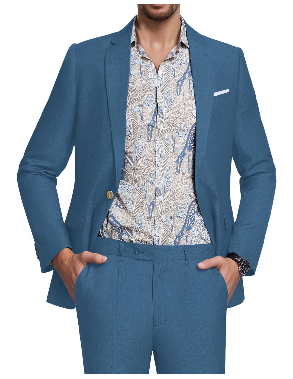 Photo 1 of Diaryan Men's Two Piece Slim Fit Tuxedo Suit M Navy