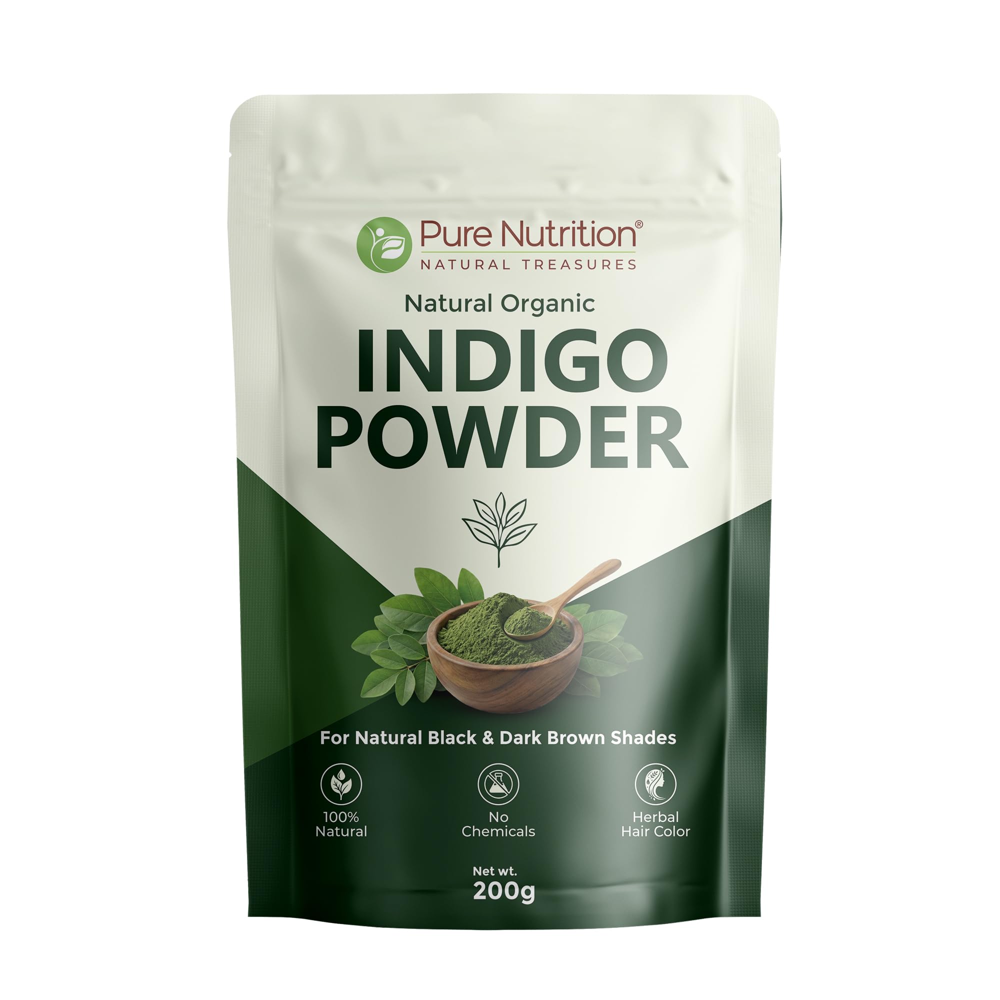 Pure Nutrition Organic Indigo Powder for Hair Coloring (200g) | 100% Natural Herbal Hair Color for Black & Dark Brown Shades | Hair Care Powder for Grey Coverage-picture-35