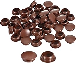 QUARKZMAN 50 Tapones para Agujeros de Tornillo, 16mm (5/8") de Diámetro, Tapas de Plástico de Tipo Encajado para Muebles, Armarios, Color Marrón Rojizo