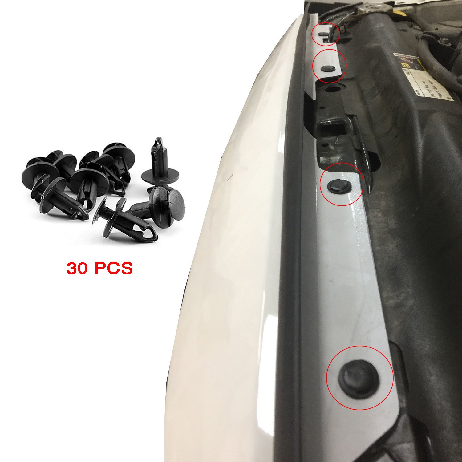 Hooke Road Grill Fastener Retainer Clips Grille Plastic Bolts Tube Hole