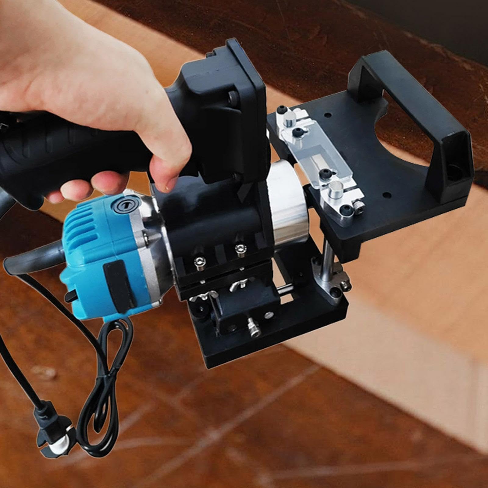 Herramientas para mortaja y espiga Herramienta fresadora ajustable en | Soporte Para Plantilla De Máquina Ranuradora para Trabajos de Carpintería de Muebles de Madera