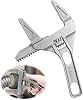 Adjustable Spanner Wrench 6-68mm Wide Jaw Opening Plumbing Spanner 2-in-1Ultra-Thin Shifting Spanner 200mm Aluminum Alloy Plumbers Wrench Pipe Basin Hand Tools for Bathroom Washbasin Tube