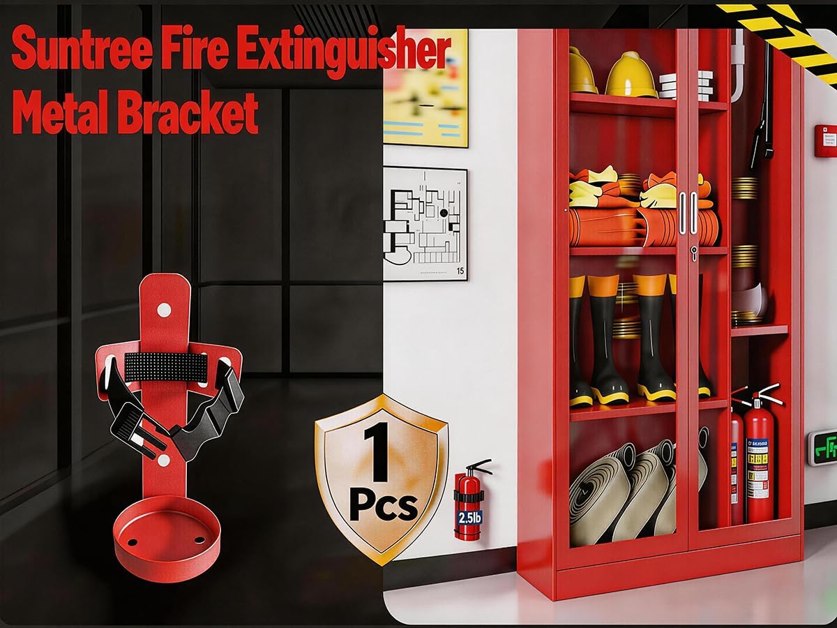 2.5LB Fire Extinguisher Mount, Heavy Duty Quick Release Metal Wall Mount Bracket, Mini Holder for Small Extinguishers (1 Pack)