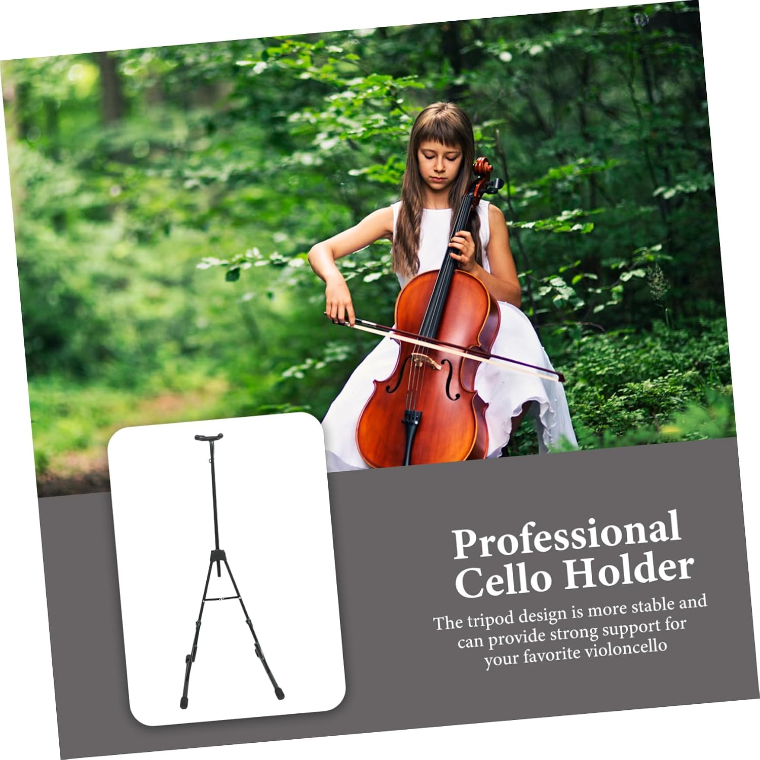 KESYOO Adjustable Portable Cello Holder Stand with Protective Sponge Violoncello Bracket for Home and Studio Use Black Instrument Support