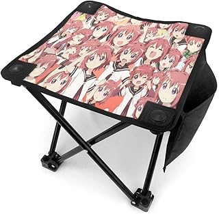 Hdadwy Anime Yuru Yuri - Taburete para Acampar, sillas Plegables, Cuatro Patas, portátil, antiestrés, Plegable, para Senderismo, Pesca, Viajes, Picnic, Playa, Barbacoa, Actividades al Aire Libre