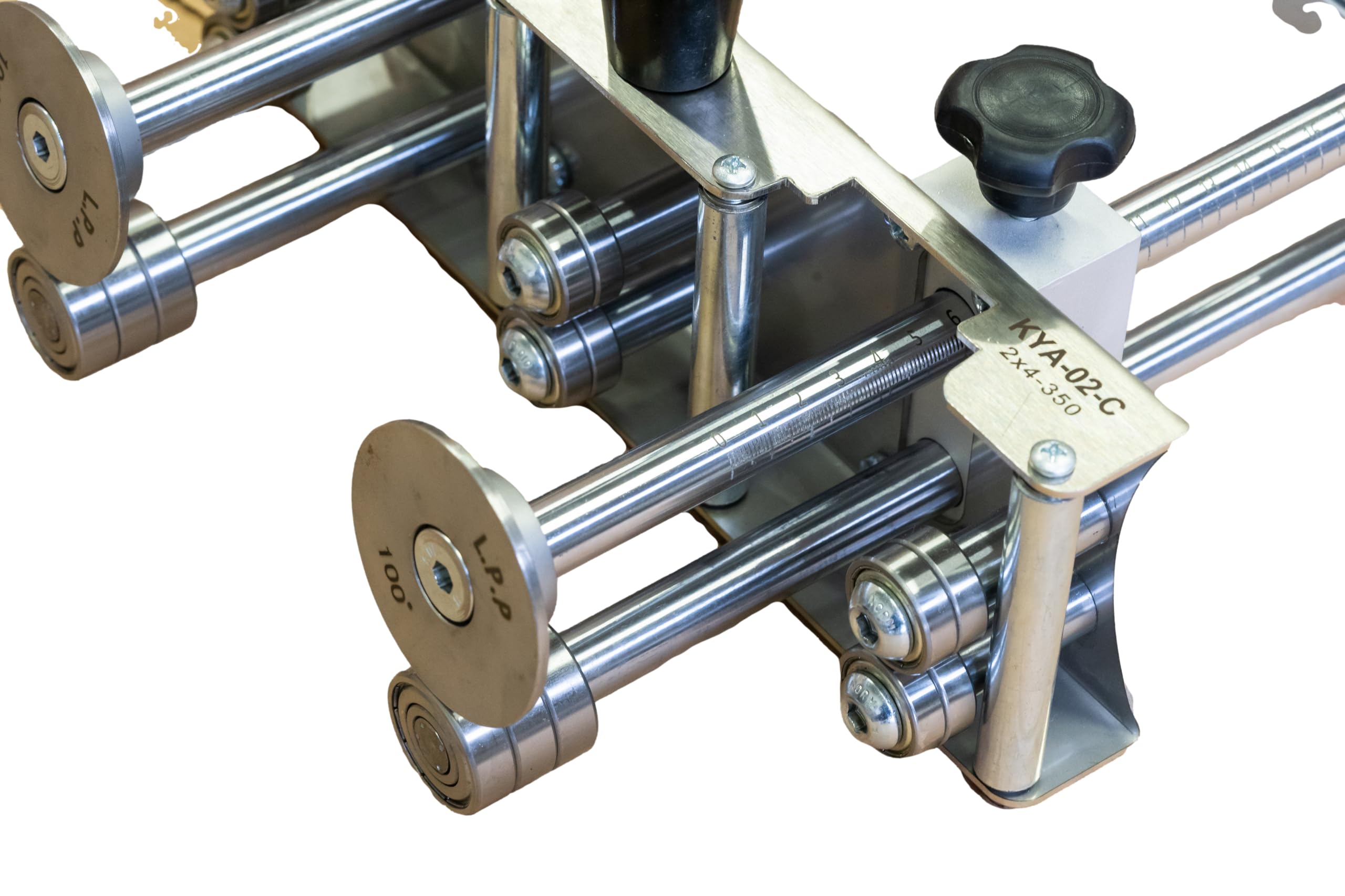 Plegadora manual para zinc/aluminio/cobre/acero/acero inoxidable para registros materiales - Doble columna, ideal obra - KYA 350 MM - 4 rodillos de guía - LPP