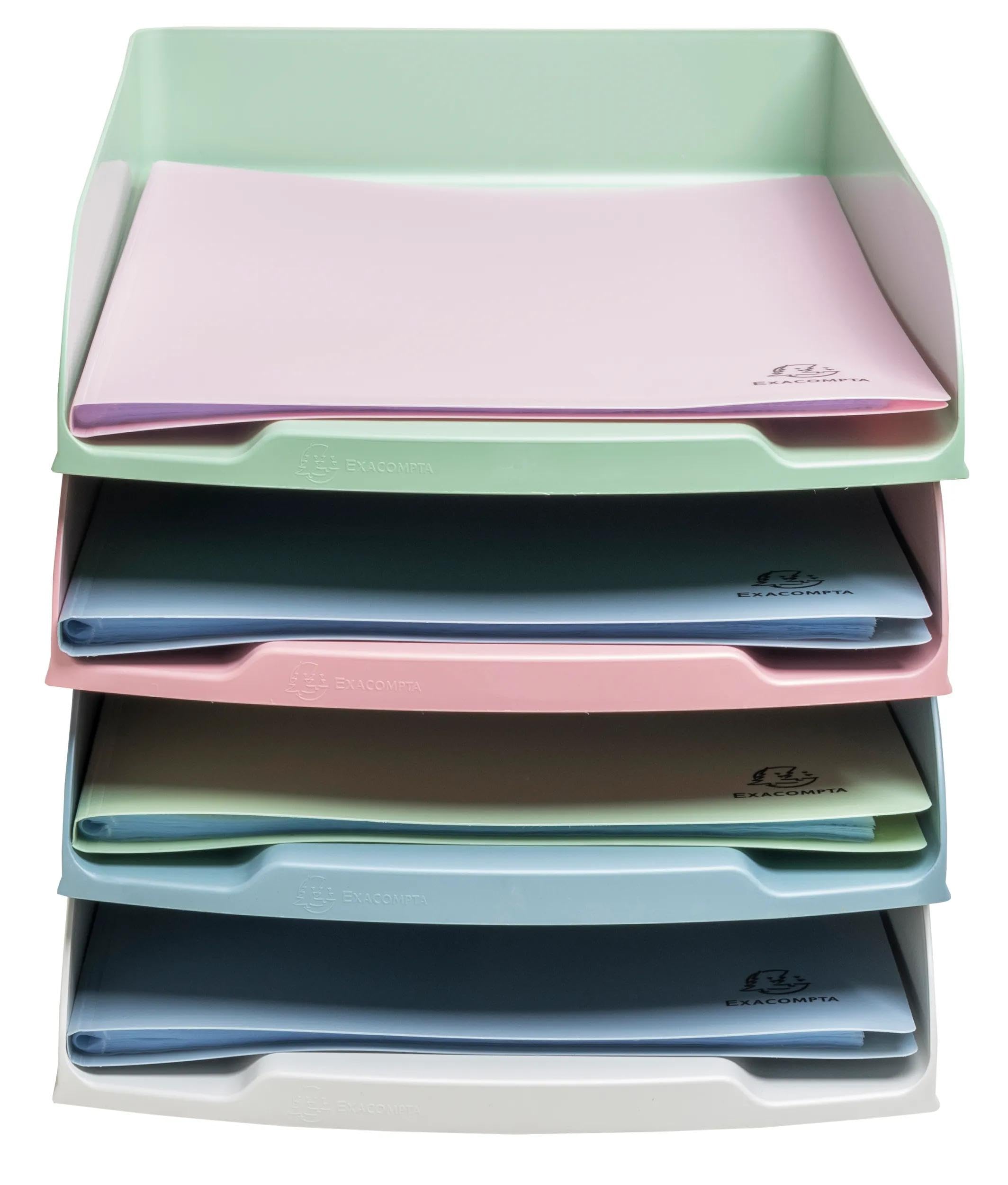 Exacompta Combo-Styli Lot de 4 Corbeilles à Courrier Couleurs Assorties