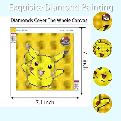 Miniatura 3 de Eficentline Kit de pintura de diamantes para niños, pintura de diamantes 5D con gemas grandes, kit de pintura de puntos de diamante de taladro