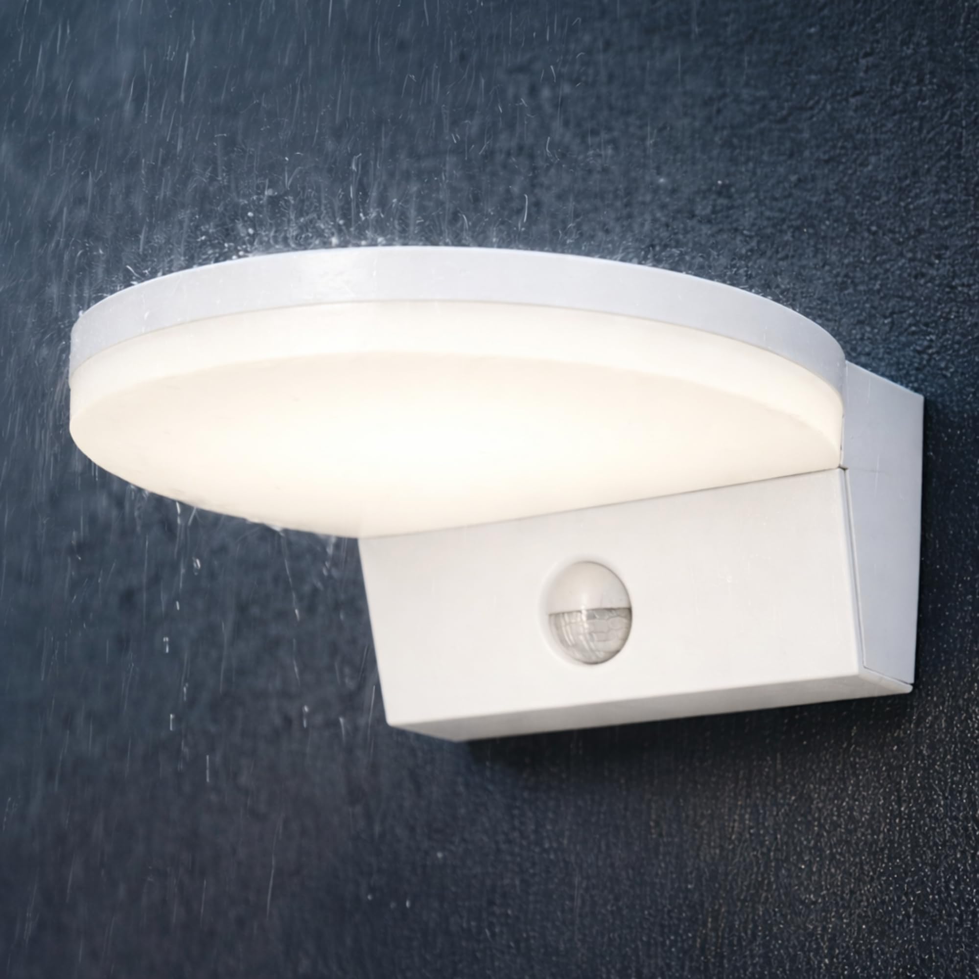 Lampa Zewnętrzna LED z Czujnikiem Ruchu PIR 15W 4000K Barwa Neutralna Biel 1300lm Szeroki kąt świecenia >80° Oświetlenie Zewnętrzne Taras Ogród Parking IP65 (biały)