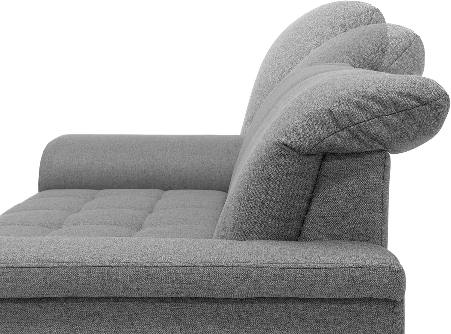 DOMO. collection Sofa Franzi, 2, 5-Sitzer Couch, 2, 5er Garnitur mit Nackenfunktion, Polstergarnitur 210 x 105 x 81 cm (BxTxH), grau