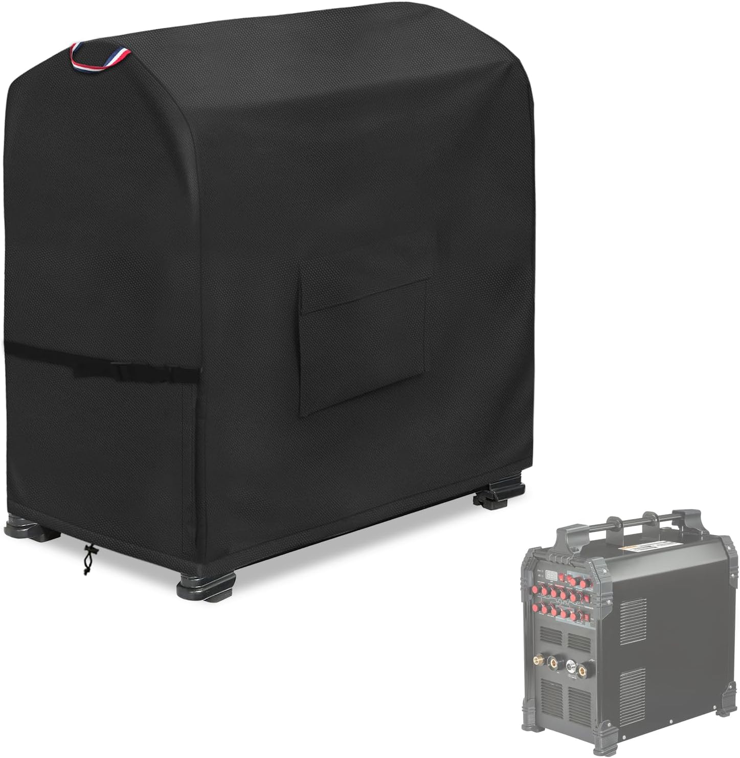 Premium Welding Machine Cover - Heavy Duty 600D Waterproof TIG225X TIG Welder Cover with Plush Liner (Black, 22'' L x 12.6'' W x 22'' H)