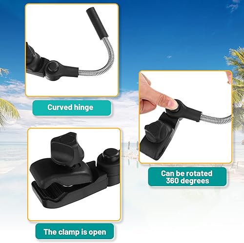 Miniatura 3 de Hillban Sombrilla para cochecito de bebé, 2 unidades, con abrazadera, paraguas universal, plegable, impermeable, sombrilla, ajustable, para silla de