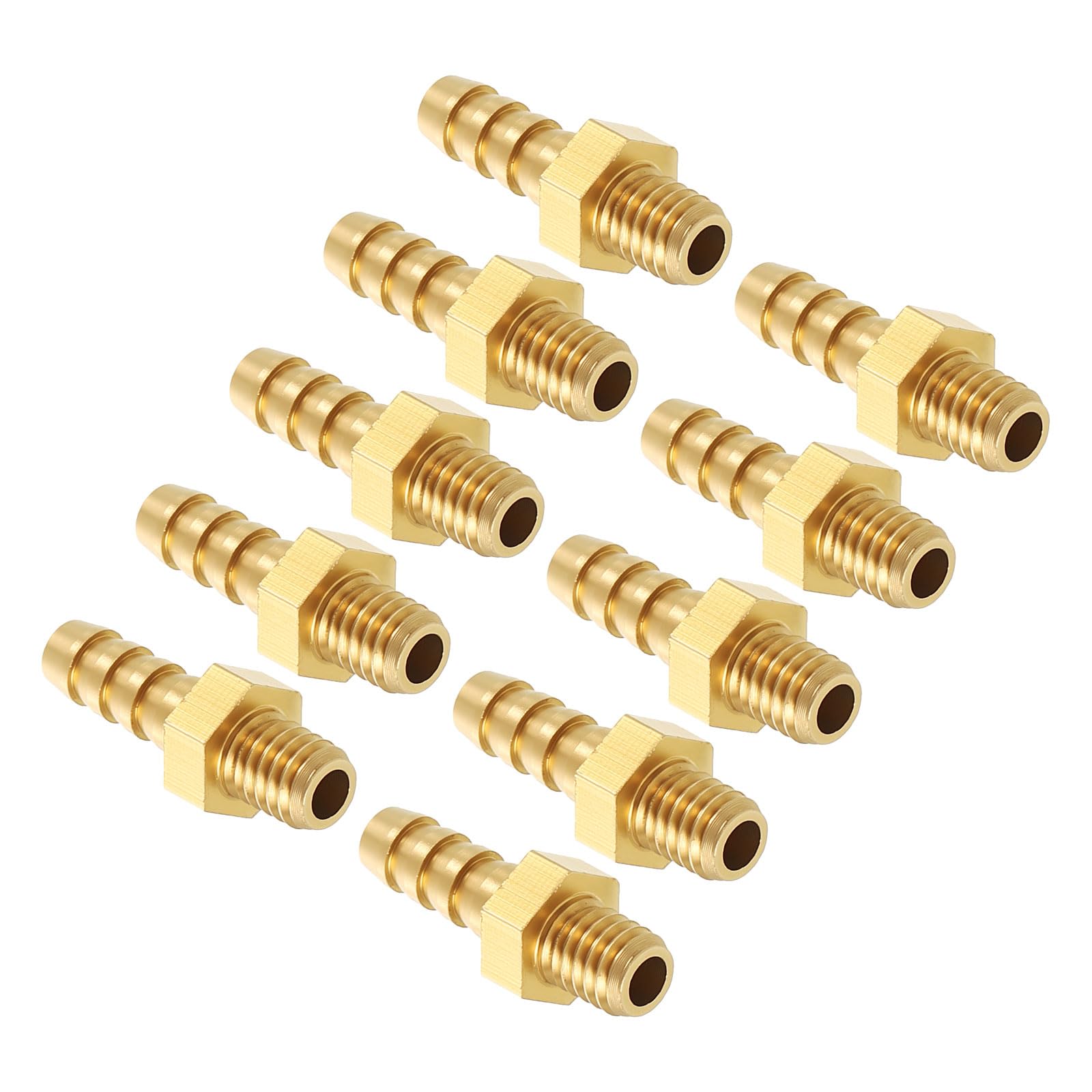 Kozelo 10pcs Brass Hose Barbs Fittings 3mm Hose Barbs to M3x0.5 Male