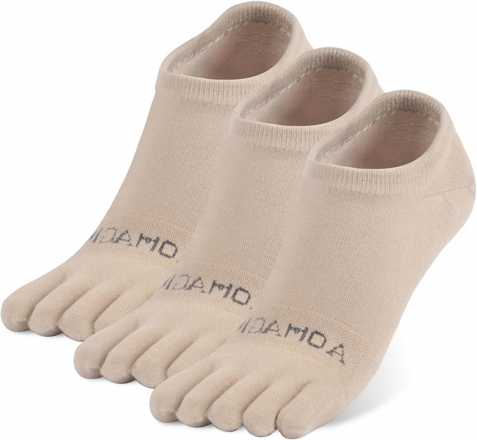 No show Toe Socks Coolmax Low Cut Non-Slip Running Socks Invisible Ankle Five-Finger Design (3 Pairs)