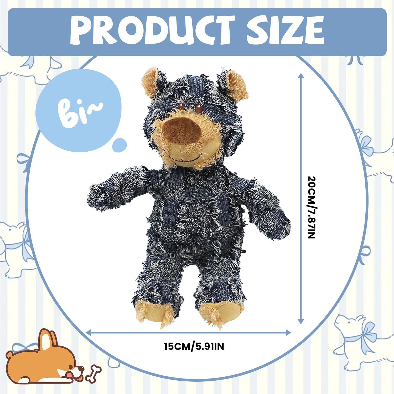 Onperpoe Indestructible Robust Bear Dog Toys, Dog Companion for Heavy Chewers Dogs Toy Indestructible - Image 2